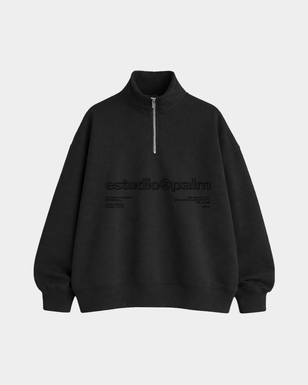 LOGO QUARTER ZIP CHARCOAL