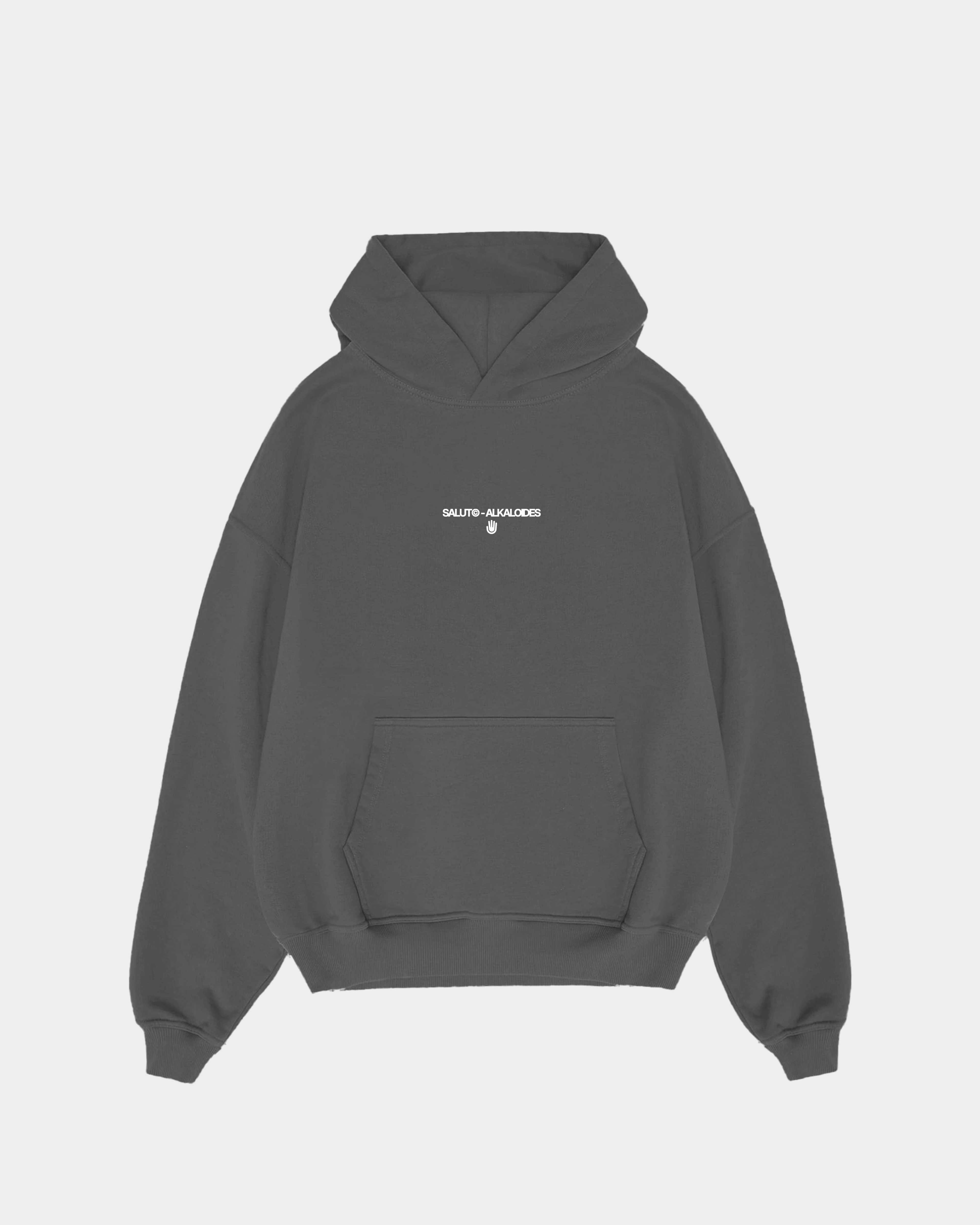 CROSSING PATHS DARK GREY HOODIE