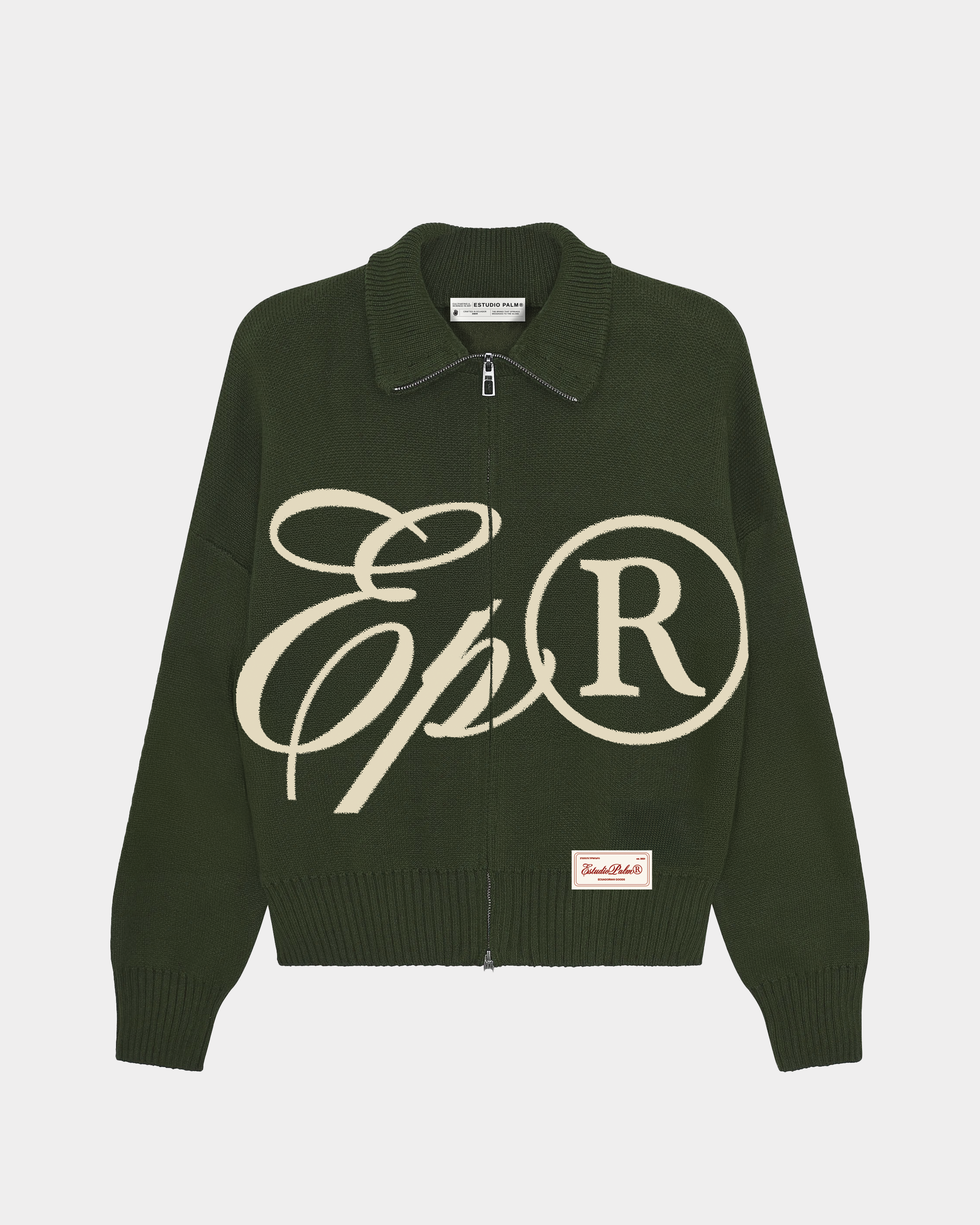 MONOGRAM MILITARY KNIT ZIP-UP