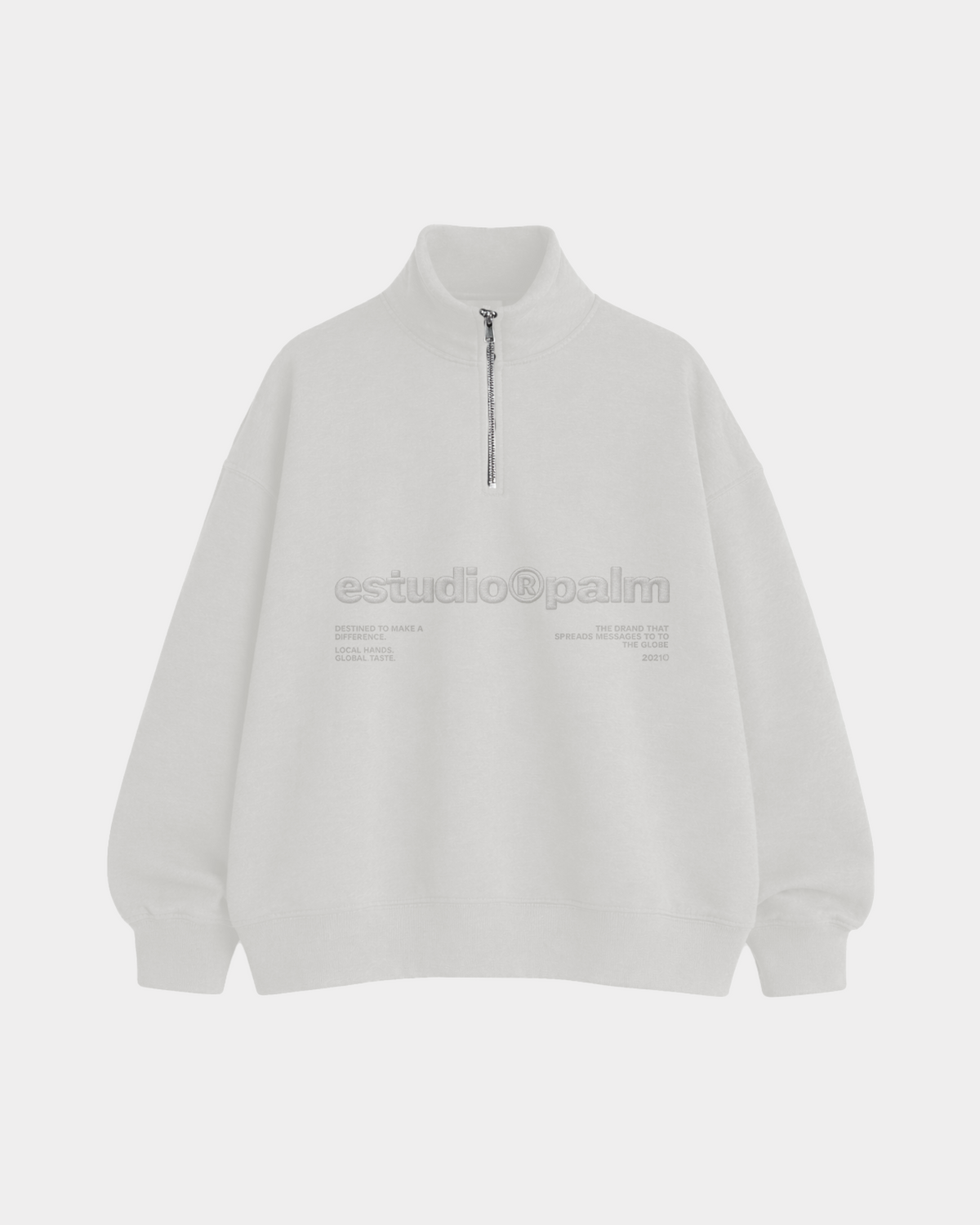 LOGO QUARTER ZIP OFF WHITE