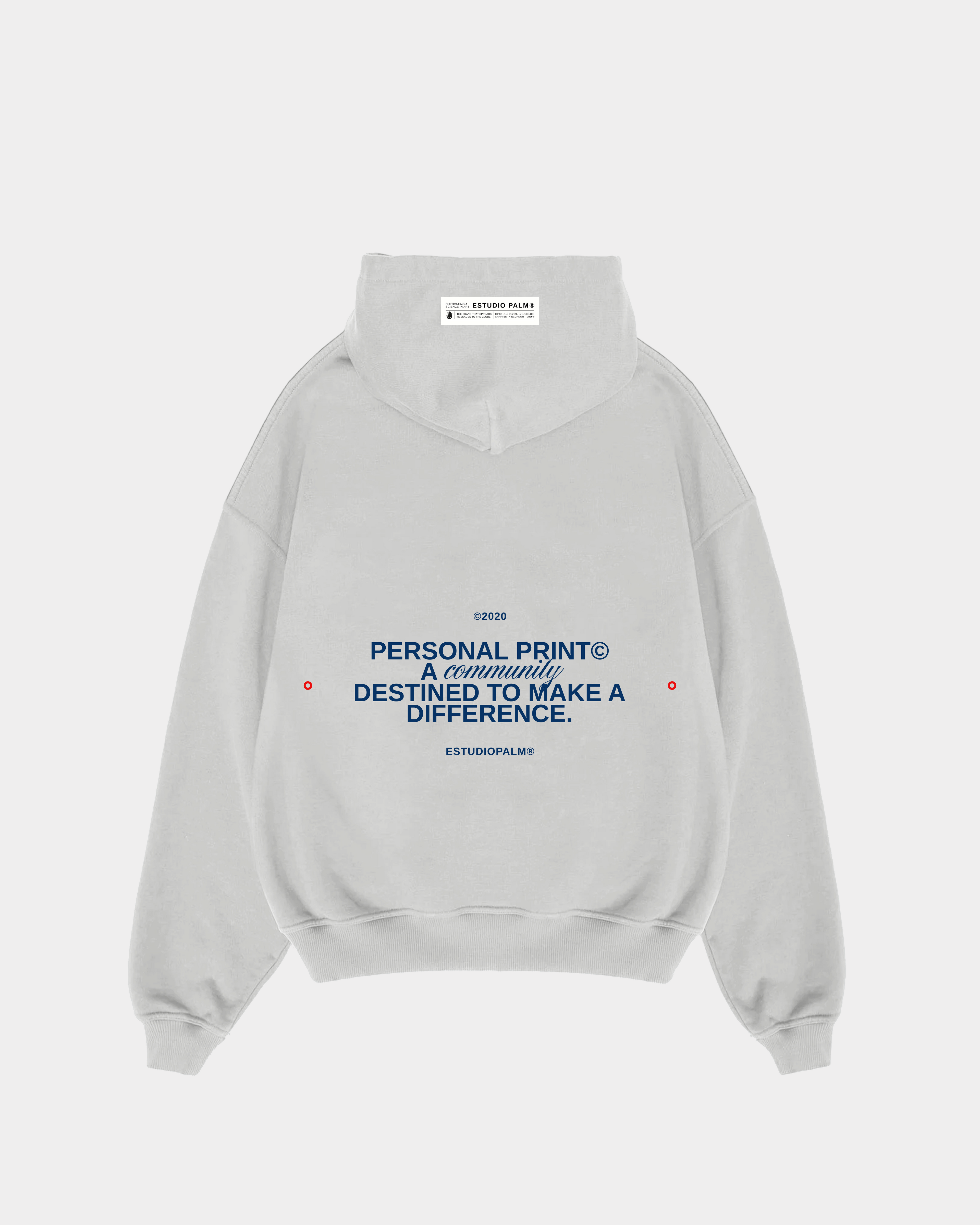 PERSONALPRINT© MARBLED GREY HOODIE